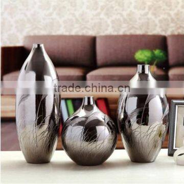 2016 Best Selling Electroplated Flower Vase Set Mini Stoneware Vase photo-2