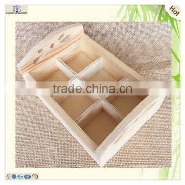 Decorative Compartments Laser Cutting Table Storage Wooden Box photo-2