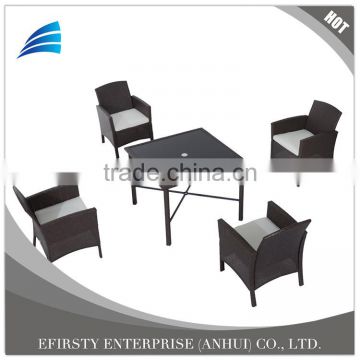 6-Piece Outdoor Patio Rattan Wicker Table Chair and Umbrella Set photo-4