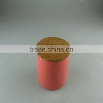 Stocklot Glaze Ceramic Canister/pot With Wooden Lid in Cheap Price photo-2
