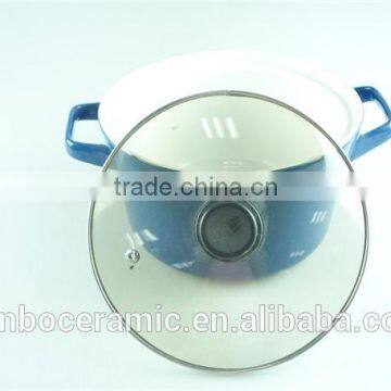 Fashion New Design Porcelain Tureen, Blue Ceramic Tureen With Glass Lid,double Ear Tureens photo-2