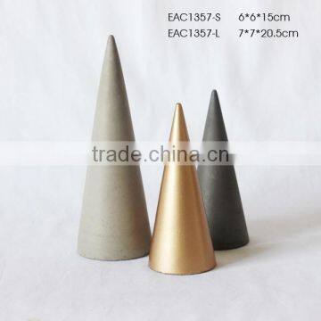 cone shape plain or bare concrete interior decoration items