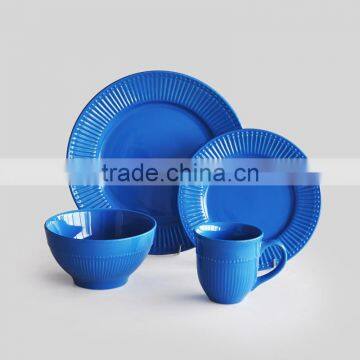 16pcs High Quality Embossed Dinner Set With Purple Solid Color photo-3