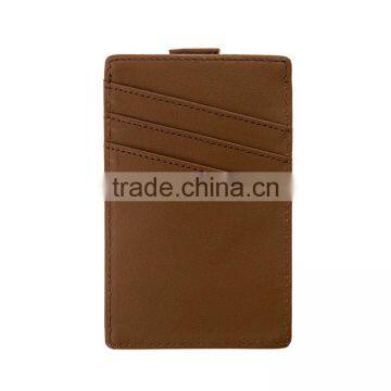 New Design Full Grain Leather Slim Pull Tab Leather Credit Card Holder With RFID Blocking photo-6