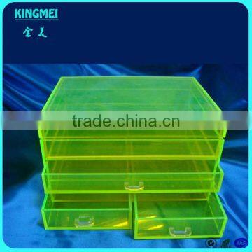 oem design green acrylic storage box with 4 drawers,jewelry acrylic boxes