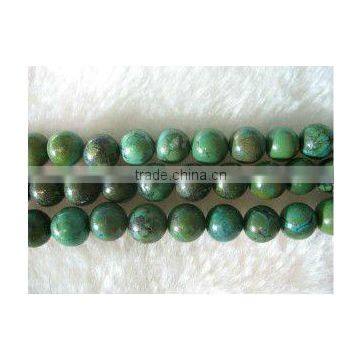 8mm round loose natural green turquoise strand