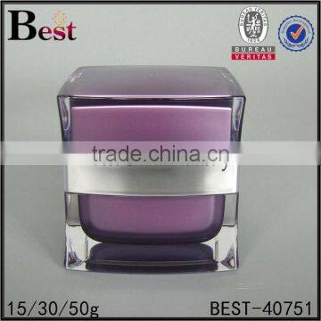 Luxury Acrylic Cosmetic Cream Jar 15g 30g 50g Transparent Plastic Cosmetic Cream Jar With Aluminum Silver Color Cap photo-4