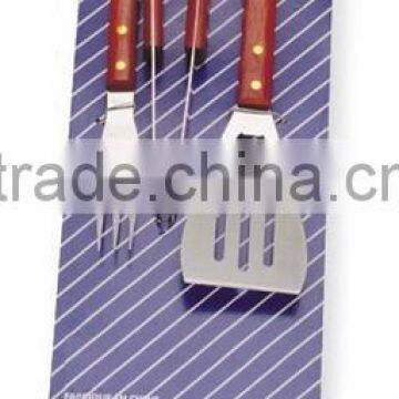 Fork Tong Spatula 3ps Barbecue Tools Set In Paper Card Board