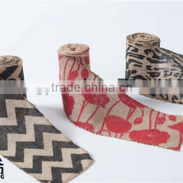 5''*5Y natural color burlap chevron ribbons