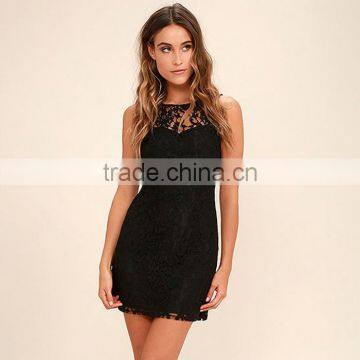 Direct From Manufacturer Clothing Lady Fashion Black Lace Dress