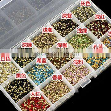 colorful chaton DIY set shiny crystal stone box packing sample order ok