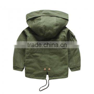 Wholesale High Quality 100% Cotton Olive Green Boys Winter Outfit With Armband photo-2