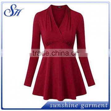 Latest V-neck Tops Women Long Sleeve Hot Selling Styles for Women photo-3