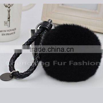 CX-R-24 Genuine Rabbit Fur Ball Mobile Phone Gift Fur Pom Pom Keychain photo-6