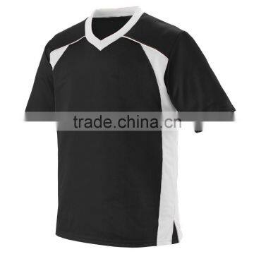 Custom Wicking Soccer Shirt For Youth Raglan Sleeves V Neck Collar Custom Top 100% Polyester Wicking Knit Sport Tee photo-4
