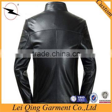 OEM Service Simple Designs Custom Slim Men Leather Jacket photo-5