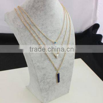 Zm35321a Wholesale Chain Statement Jewelery Gold Plated Turquoise Necklace 2017 photo-3