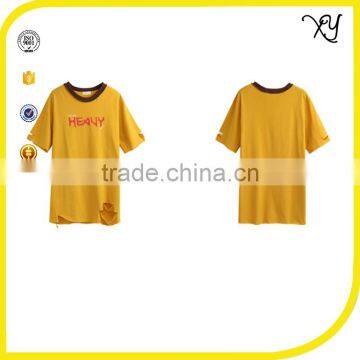 2017 Women 100% Cotton Knit Short Sleeve French Terry Women Distressed t Shirt Wholesale China photo-2