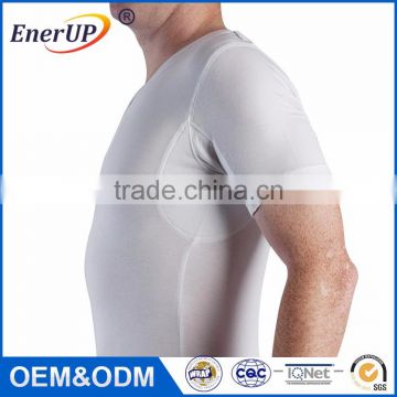 Men sweat proof undershirts with sweat proof armpit pads shields