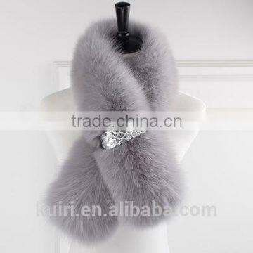 15colors Real Fox Fur Scarf 95x15cm Women Fashionable Winter Fluffy Natural Genuine Fur Scarfs Shawls Luxury Neckwarmer photo-3