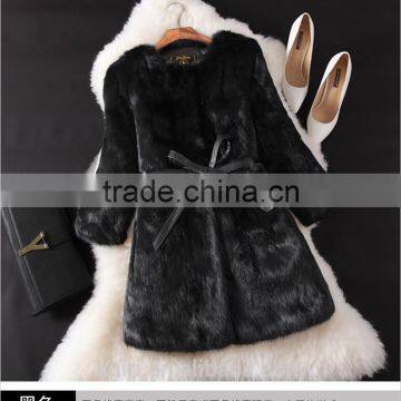 2016 Real Rabbit Fur Coat Women Winter Genuine Fur Coat Girls Slim Gilet Short Jacket Natural Rabbit Fur Coat photo-6