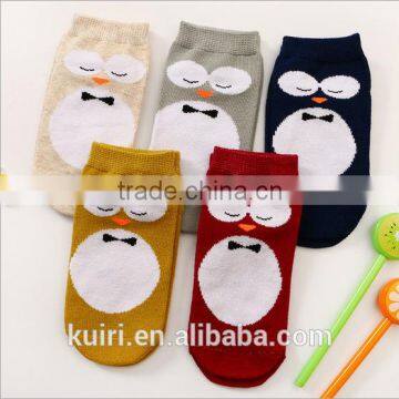 2016 cartoon owl child summer short socks for daily life Cute cotton kids sports socks