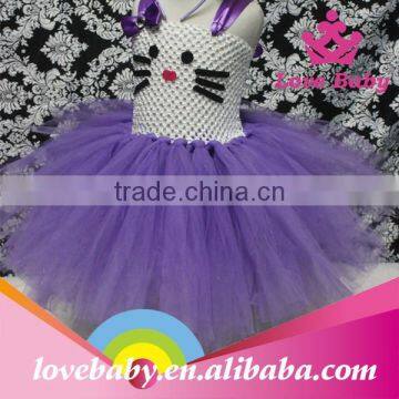 2015 Hot Sale Latest Design Boutique Little Girls Princess Party Tutu Dresses Purple Fairy Tulle Dress photo-3