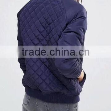 Runwaylover EY0999C Wholesale Winter Women Casual Padded Jersey Cotton Quilted Bomber Jacket photo-6