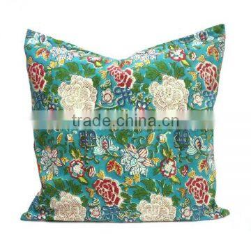 Hand Printed 100% Sofa Cushion Floral Canvas photo-2