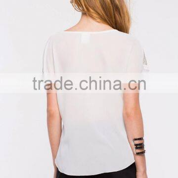 Online Shopping Women Clothes Fashion Embellished Lady Blouse photo-5
