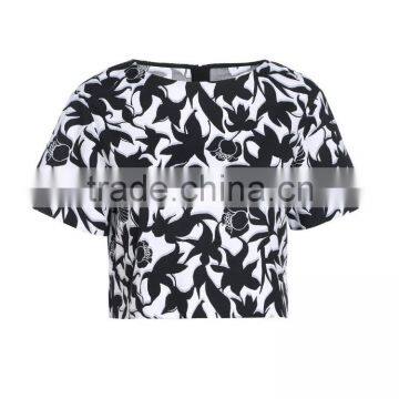 Womens Cotton Full Printing Loose Back Zipper-up Shirt/blouse photo-3