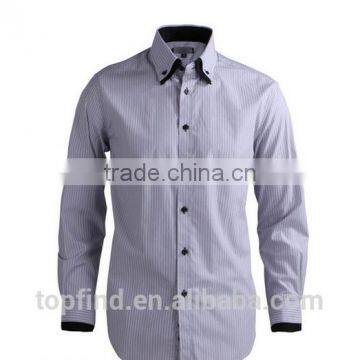 Fancy Grey Color Long Sleeve Double Collar Men's Dress Shirt for Men