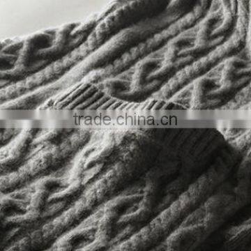 Women's Most Popular Gery Cable Knit Cashmere Sweater Cardigan With Side Pockets photo-5