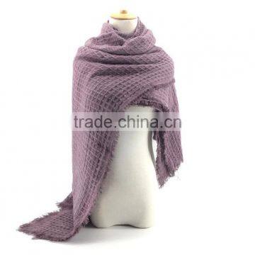 Women Plaid Cashmere Scarf Pashmina Warm Winter Scarf photo-3