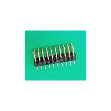 Dongguan connector manufacturer wholesale 2.54mm pitch double row dip type gold plated pin header