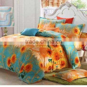 2017 New Design Children Sunflowers Bedding Set Flanenl Blanket