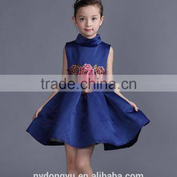 Girl Poeny Printed Princess Dress/ Girl Sleeveless Knee Length Princess Dress/new Design Girl pr photo-3