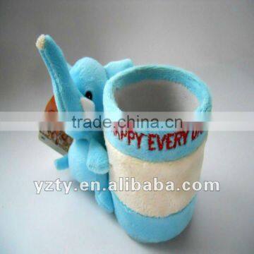 cute plush elephant toy design pen container