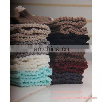 2016 Winter Europe Girls Short Diamond Knitting Pattern Boot Socks