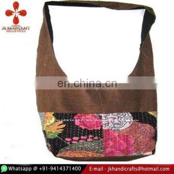 Indian Fruit Design Kantha Long Shoulder Bag