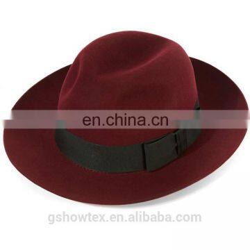 Hot Sell 100% Wool Felt Fedora Hats Wholesale Women With Black Bowknot photo-2
