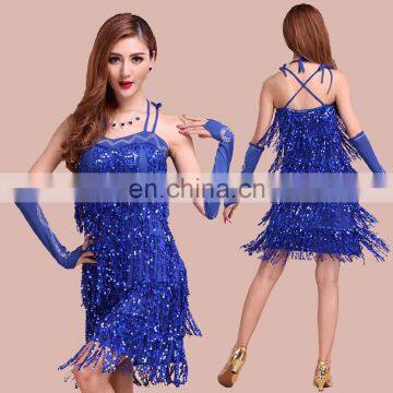 BestDance Dance Dress Latin Tassel Sequin Fringe Flapper Dress Ballroom Latin Dance Dress photo-4