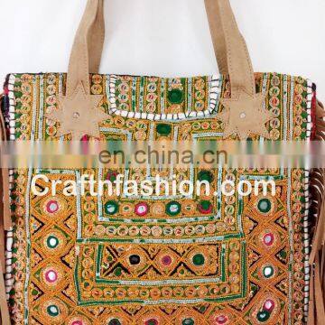 BOLSO DE FRANCIA INDIAN BANJARA-Vintage Banjara Handbag Leather Fringe Handbag- Genuine Leather Hand Bag Banjara Gypsy Tote Bags photo-2