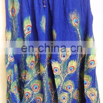 Indian Traditional Boho Gypsy Hippie Summer Skirts Rayon Boho Hippie Casual Sequin Work Long Embroidered Skirts Wrap Wholesale