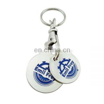 custom metal round silver plate souvenir trolley token