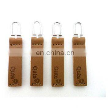 Fashion genuine leather zipper slider