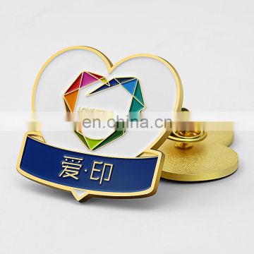 Company logo heart enamel metal badge