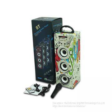 New Style Graffiti Wooden Bluetooth Speaker Portable Outdoor Wireless Speaker photo-5