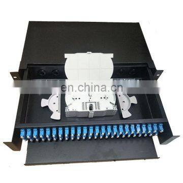 12 24 Ports1U 2U Sliding ODF OTB With Simplex Single Mode SC Adapter Fiber Pigtails