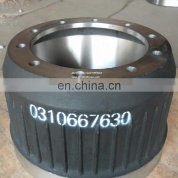 Manufacturer auto wheel brake drum 0310667630 for truck trailer